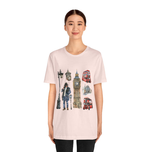 Unisex Jersey Short Sleeve Tee - Old World Charm - Vintage English Icons