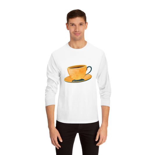 Unisex Classic Long Sleeve T-Shirt -  Elegant British Tea Cup - Classic Tea Time Style