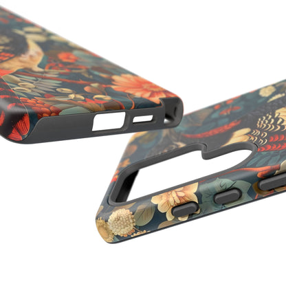 Nature-Inspired Phone Case with Floral Art, Tough Phone Cover, Protective Case, Gift for Nature Lovers, Unique Phone Accessory