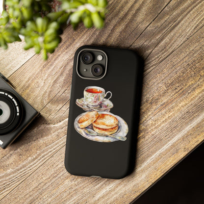 Tea Time Phone Case with Cookies Design, Cute Phone Cover, Gift for Tea Lovers, Kitchen Decor, Whimsical Style