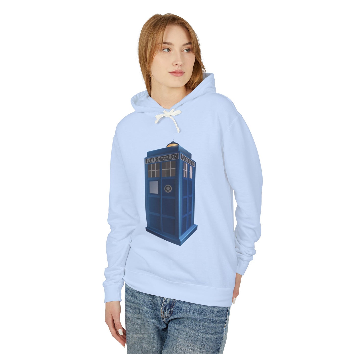 Unisex Lightweight Hooded Sweatshirt - British Police Public Call Box - Iconic TARDIS
