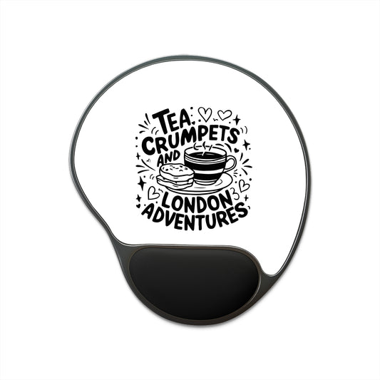 Tea, Crumpets & London Adventures Mouse Pad with Wrist Rest - Fun Desk Accessory, Gift for Tea Lovers, Office Decor, British Humor, [...]
