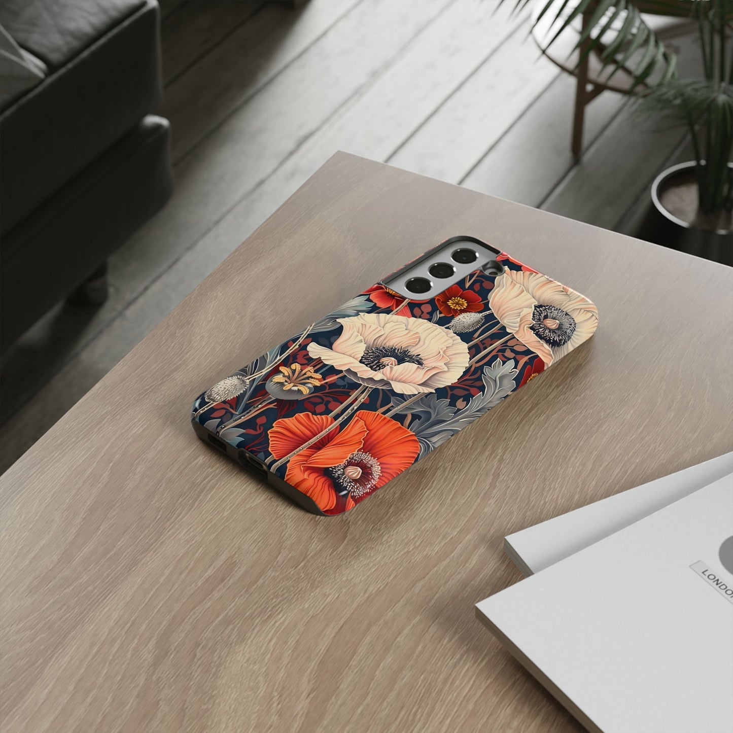 Floral iPhone Case, Tough Phone Cover, Artistic Protection, Flower Design, Unique Gift for Her, Phone Accessory, Trendy Tech