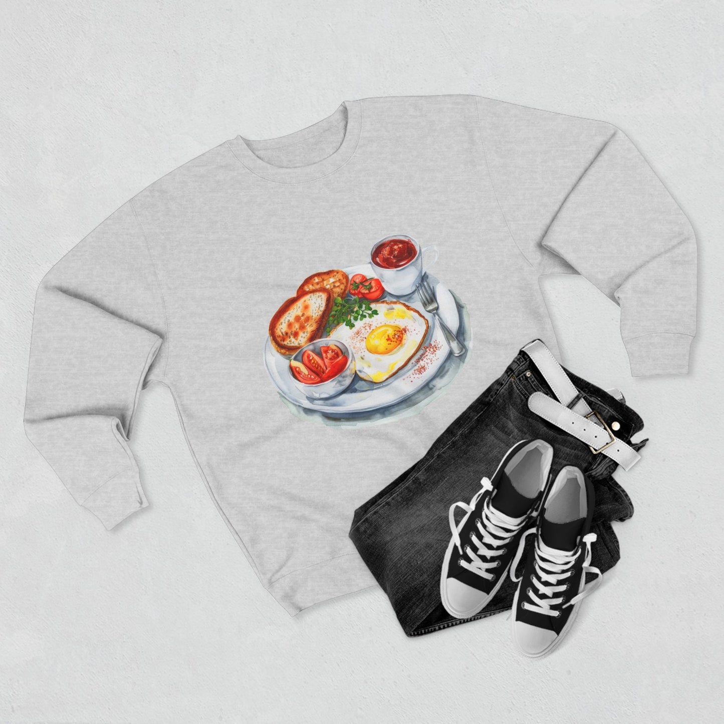 Unisex Crewneck Sweatshirt - British Royal Breakfast Elegant and Opulent Morning Feast