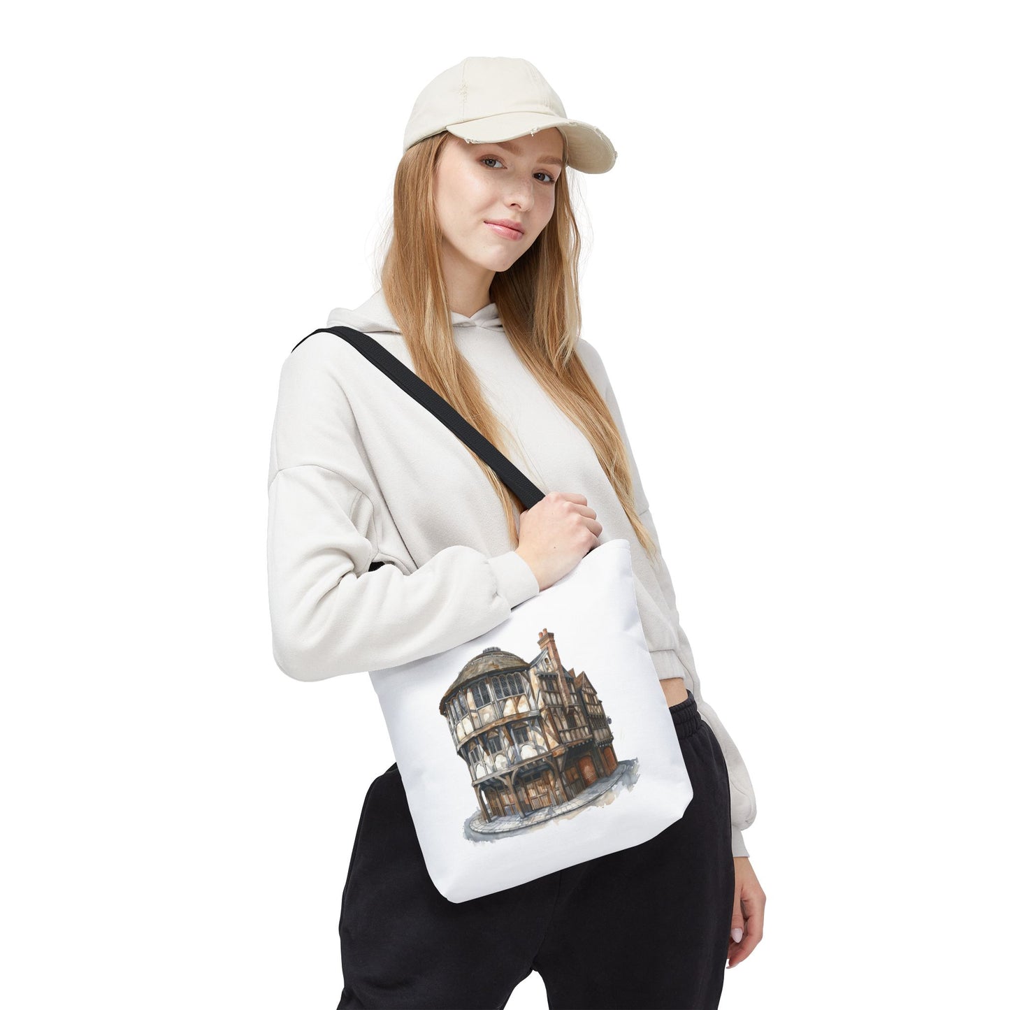 Charming Heritage Tote Bag, Eco-Friendly Tote, Travel Essential Bag, Stylish Shopping Bag, Vintage Architectural Design