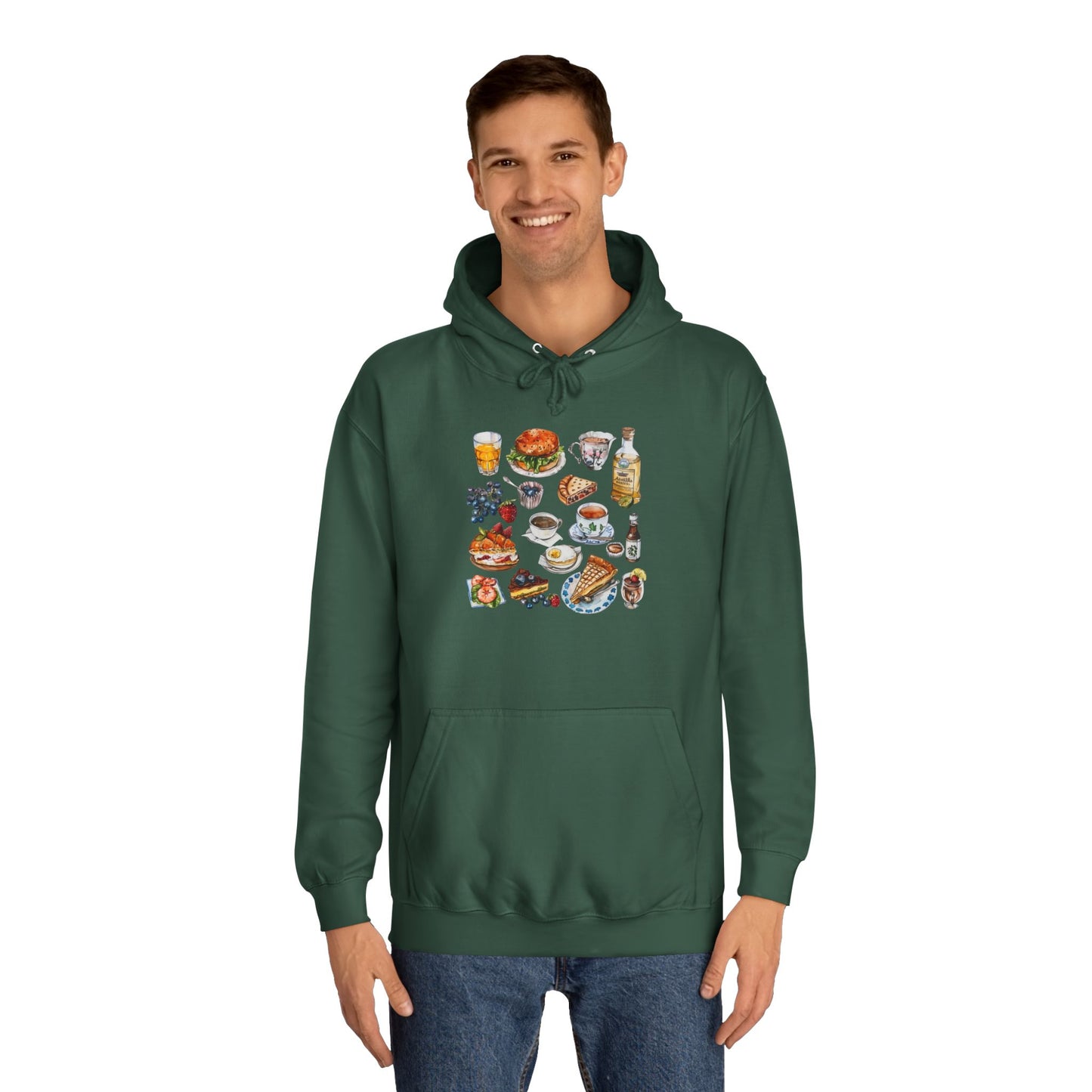 Unisex College Hoodie - Retro England Iconic Designs
