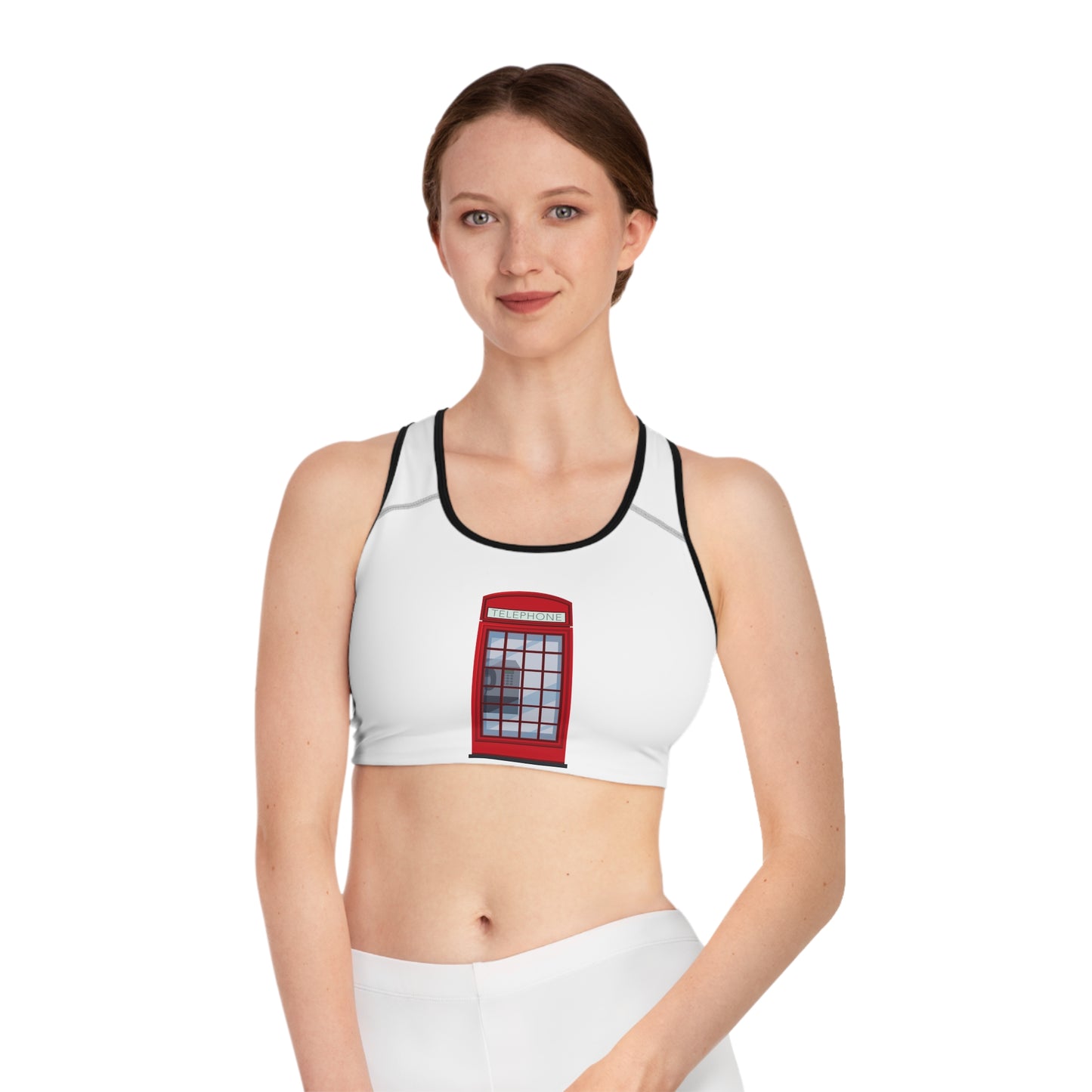 Sports Bra - Fun Active Wear for Modern Women - Red Telephone Booth