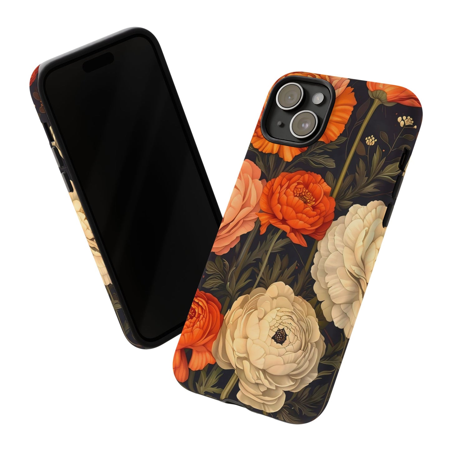 Floral Phone Case with Tough Protection, Blooming Ranunculus Design, Durable Cover, Gift for Flower Lovers, Eco-Friendly Phone Accessory