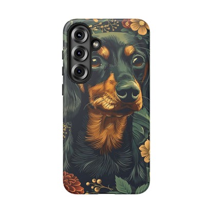 Dachshund Phone Case, Floral Pet Phone Cover, Dog Lover Gift, Tough Phone Case, Custom Dachshund Design, Unique Dog Owner Accessory