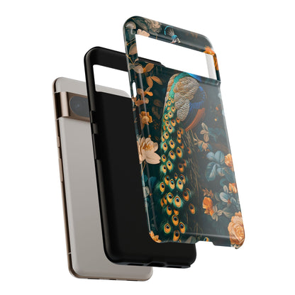 Peacock Tough Phone Case - Elegant Floral Design, Ideal for Nature Lovers, Unique Gift for Her, Birthday, or Anniversary