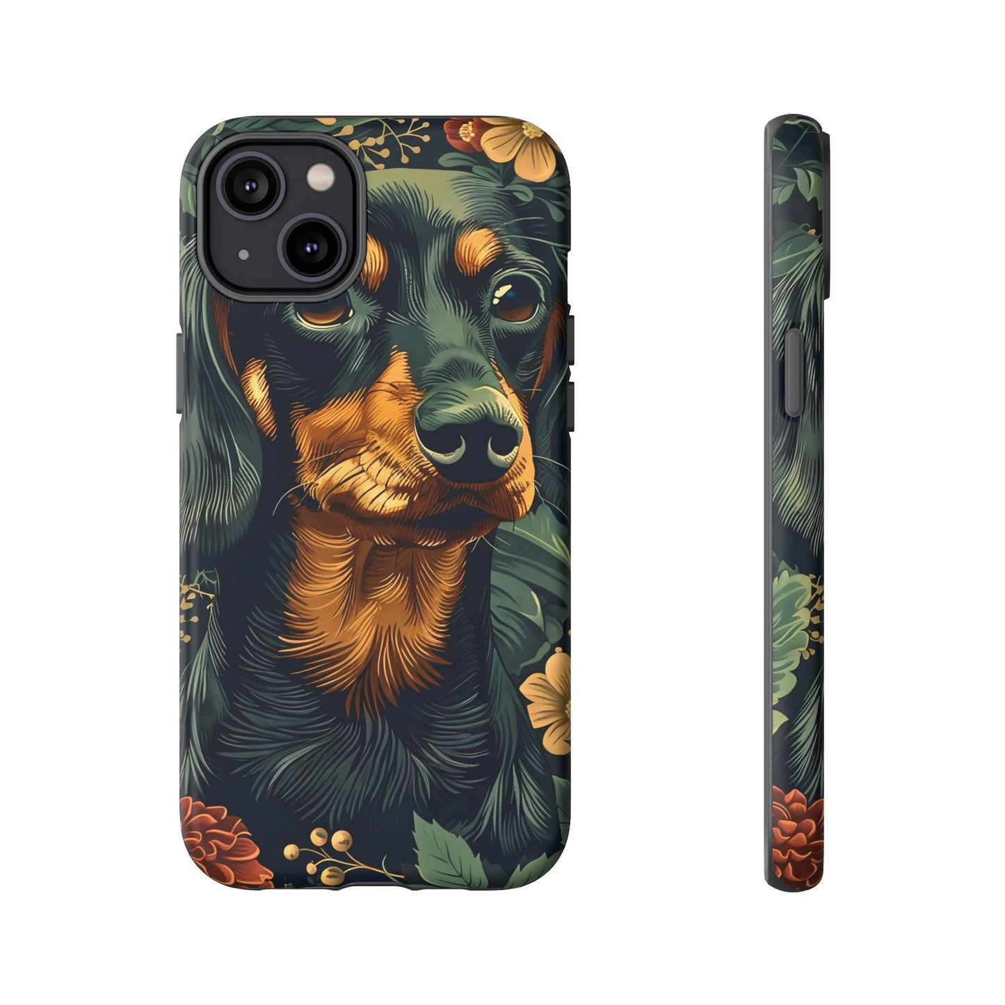 Dachshund Phone Case, Floral Pet Phone Cover, Dog Lover Gift, Tough Phone Case, Custom Dachshund Design, Unique Dog Owner Accessory