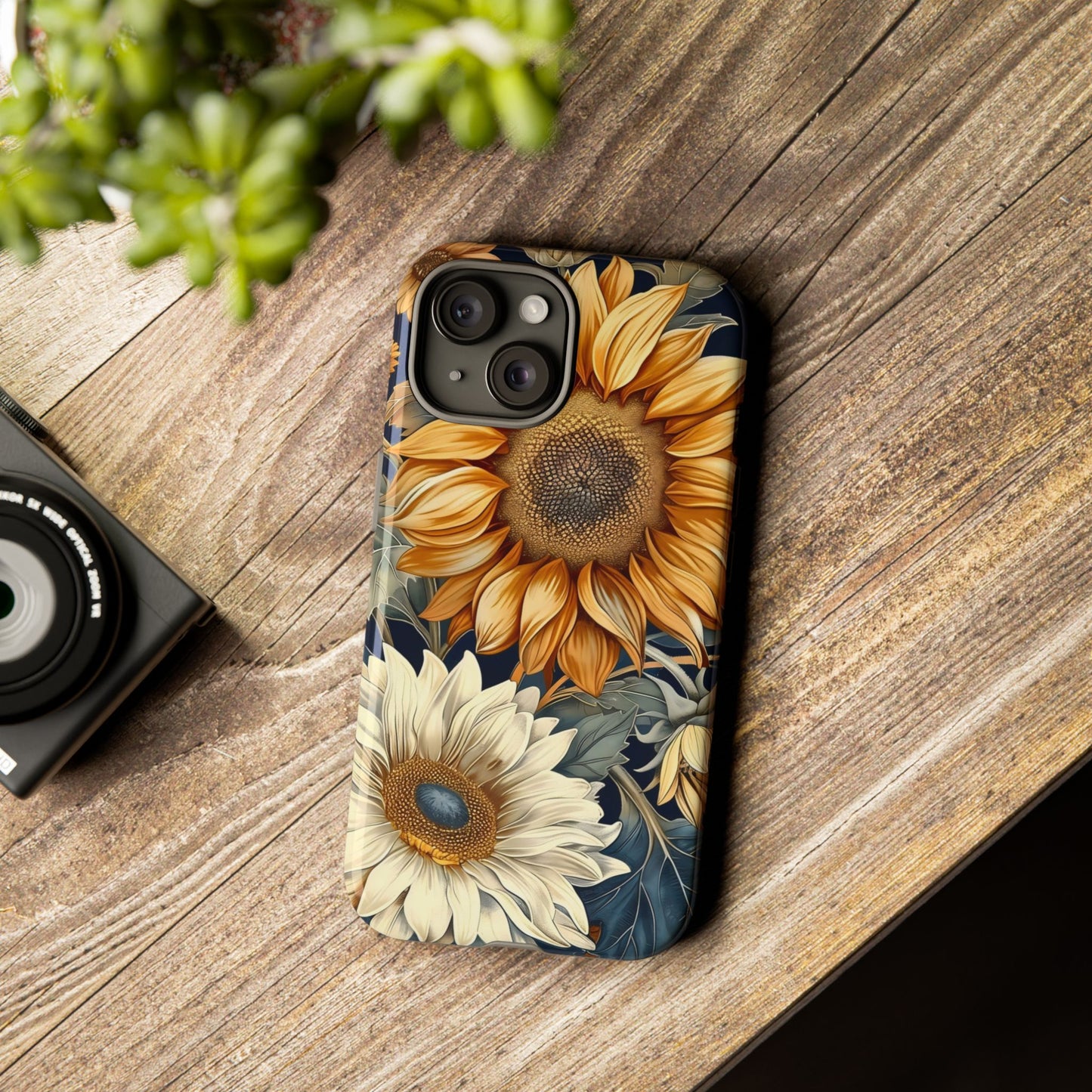 Floral Phone Case for Tough Cases, Sunflower Design, Nature Lover Gift, Birthday Present, Eco-Friendly Accessories, Summer Vibes