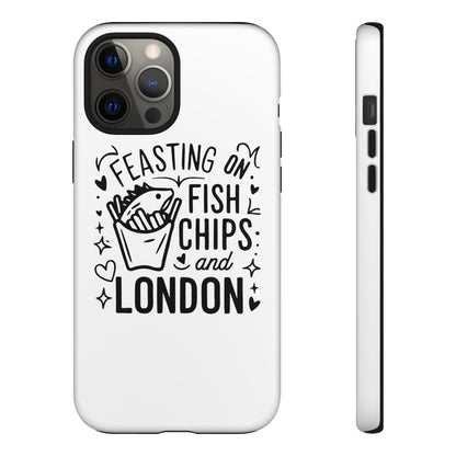 London Fish & Chips Phone Case | Fun Gift for Foodies, Travel Lovers, London Souvenir, Unique Accessories, Personalization Option