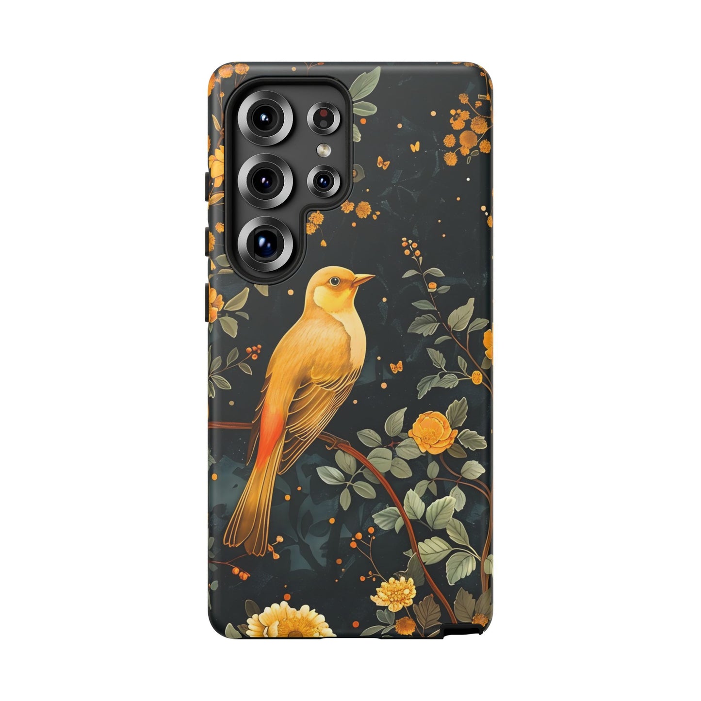 Floral Phone Case, Tough Cases with Bird Design, Nature Lover Gift, Stylish Protection, Birthday Present, Floral Phone Cover