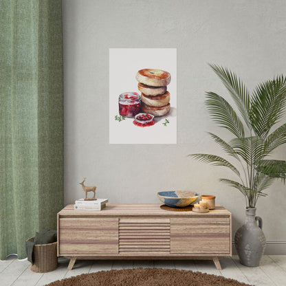 Breakfast Bagel Art Print, Foodie Decor, Kitchen Wall Art, Rolled Poster, Unique Food Gift, Home Cooking Decor