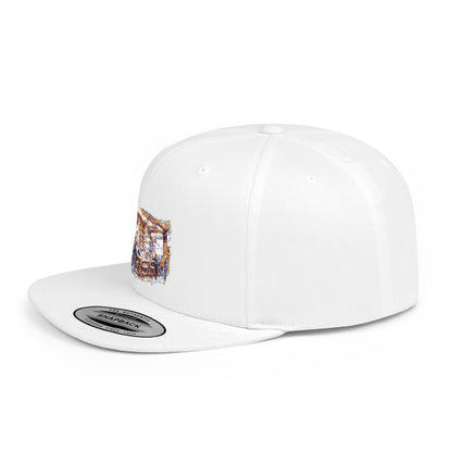 British Pub Stylish Flat Bill Snapback Hat, Trendy Cap for Casual Looks, Perfect for Summer Vibes, Outdoor Events, Gift for Friends, Unisex Fashion