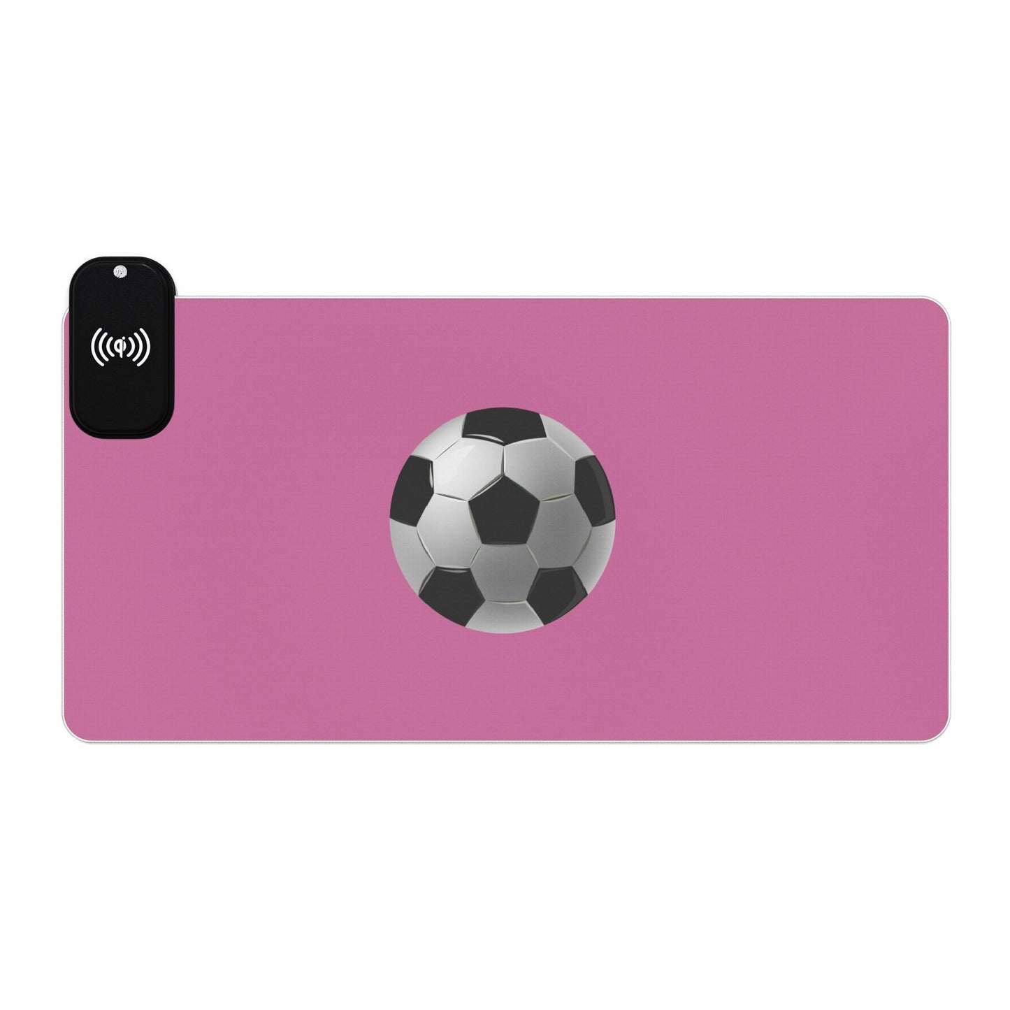 Black and White Soccer Ball - LED Gaming Mouse Pad with Wireless Charging, Ideal for Gamers, Modern Desk Decor, Perfect Gift for Birthdays, Holidays, and More