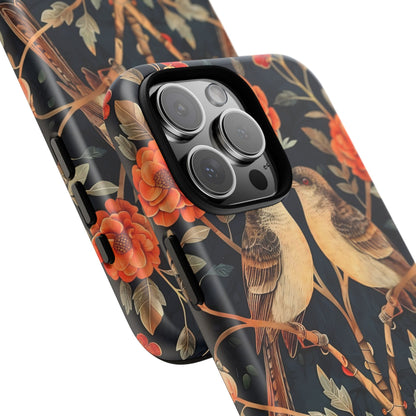Floral Phone Case – Tough Cases with Bird Design, Unique Gift for Nature Lovers, Stylish Tech Accessory, Phone Cover, Artistic Case