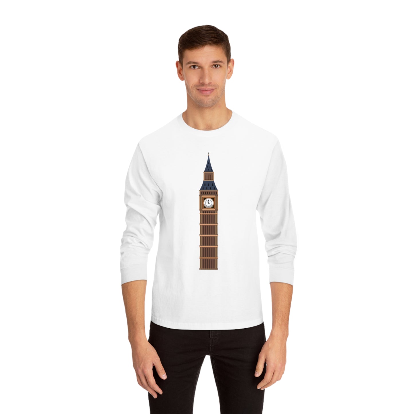 Unisex Classic Long Sleeve T-Shirt - Iconic Big Ben Clock Tower Design