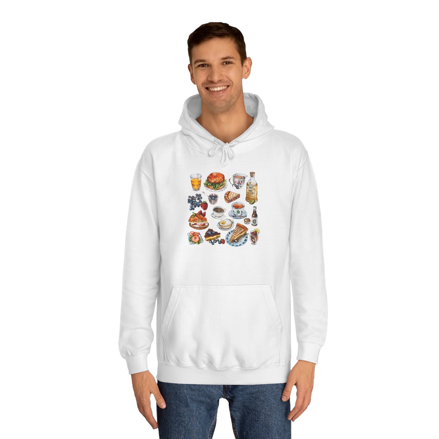 Unisex College Hoodie - Retro England Iconic Designs