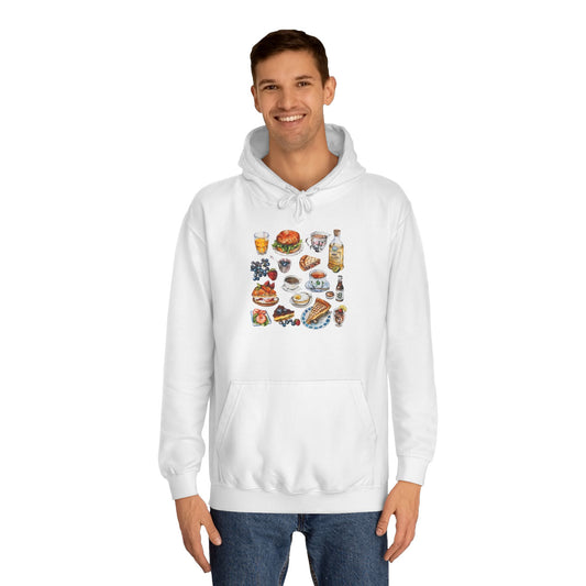Unisex College Hoodie - Retro England Iconic Designs