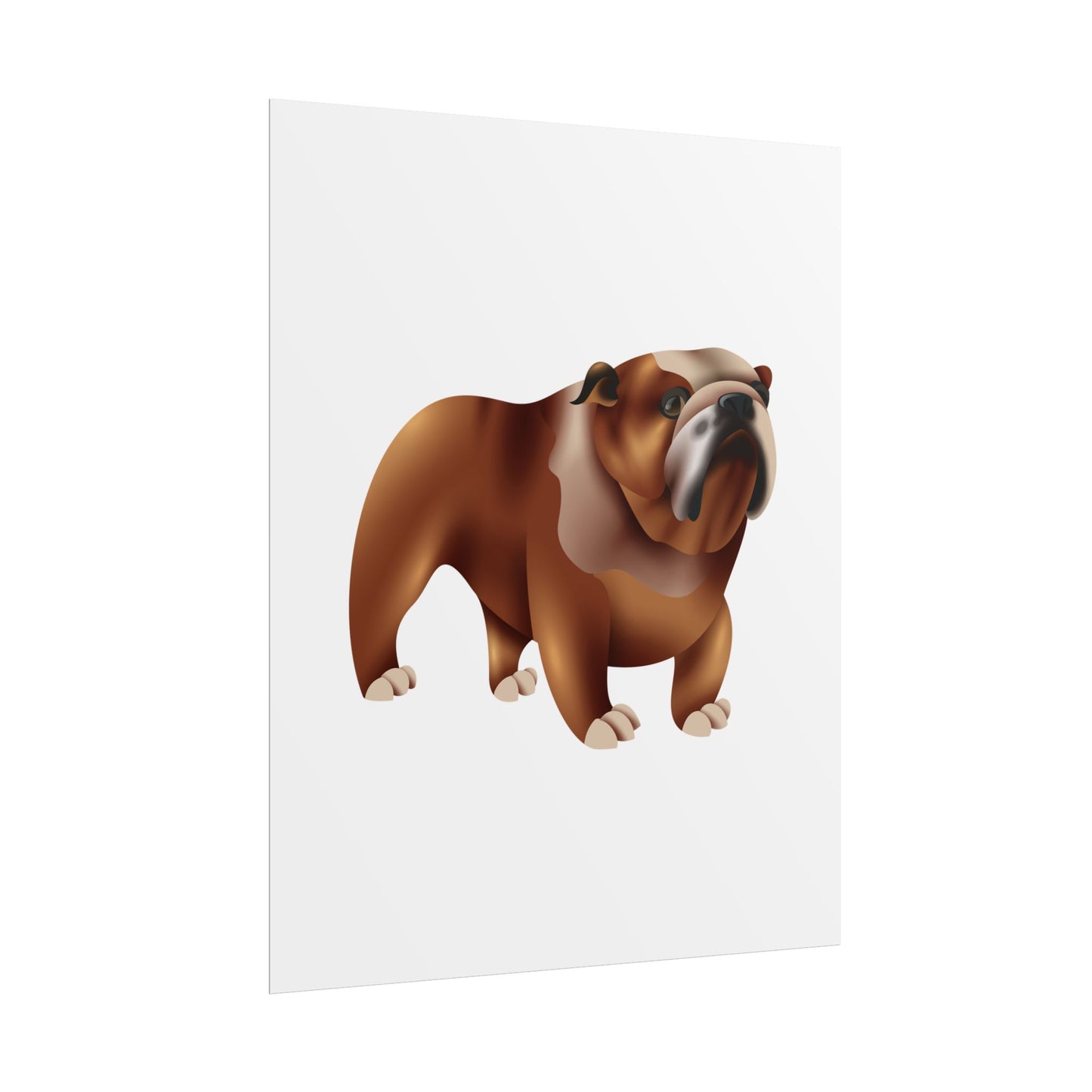 Bulldog Rolled Poster Art | Dog Lover’s Wall Decor | Unique Gift for Pet Owners | Living Room or Office Decor