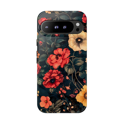 Floral Phone Case, Tough Cases, Flower Motif, Protective Cover, Gift for Her, Floral Design, Spring Accessory