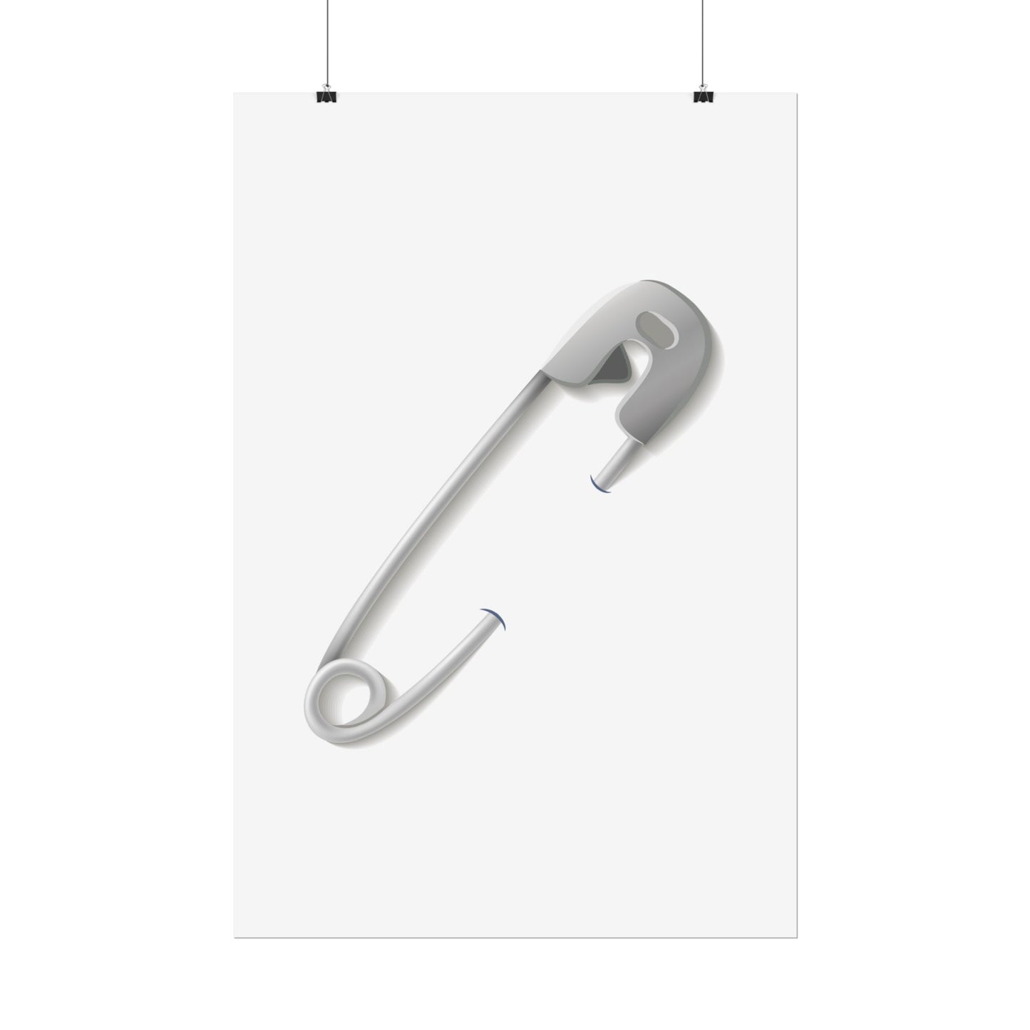 Minimalist Safety Pin Wall Art, Modern Decor, Unique Gift, Home Aesthetic, Art Print, Rolled Poster, Contemporary Interior Design