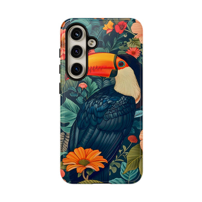 Tropical Toucan Phone Case - Cute Animal Design, Nature Lover Gift, Floral Pattern, Bird Lover Accessory, Summer Vibes