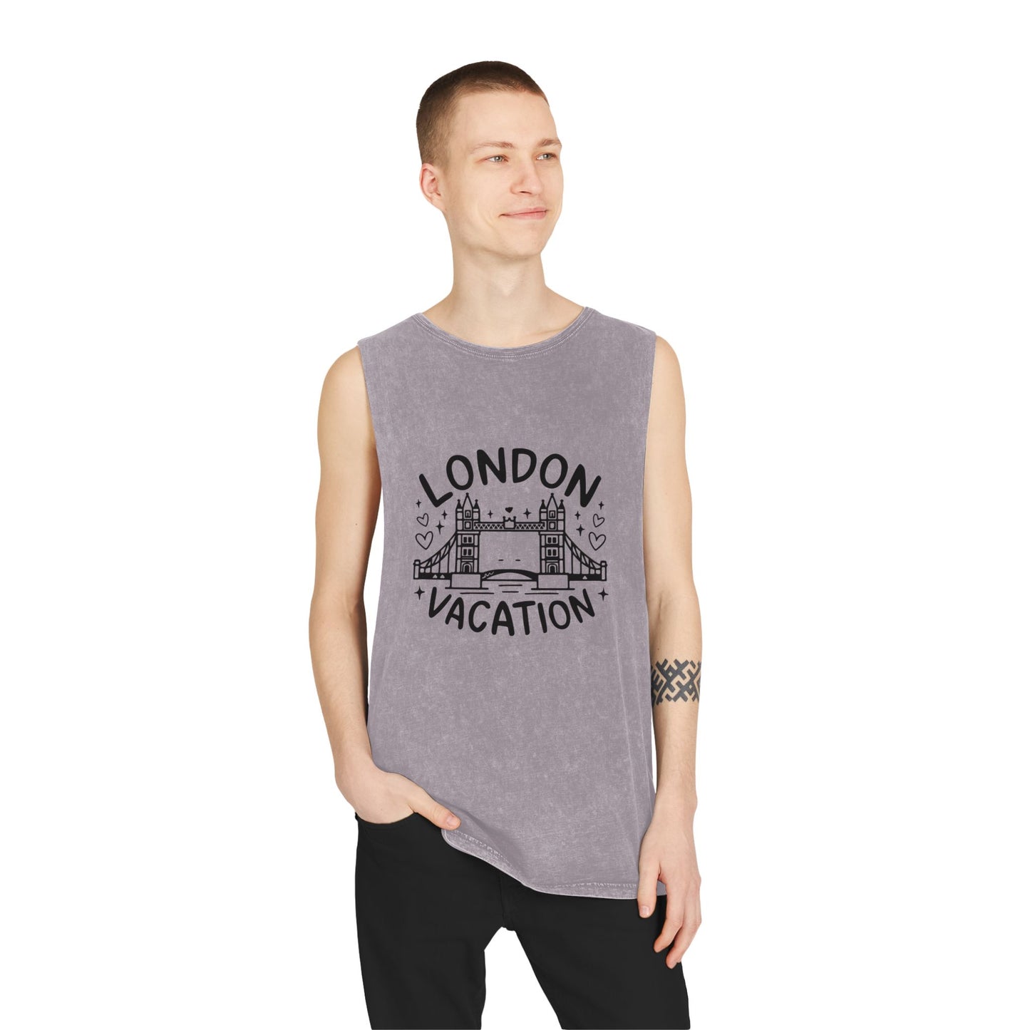 Unisex Stonewash Tank Top - London's Cozy Vacation