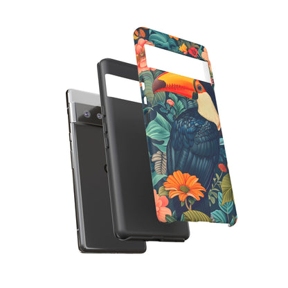 Tropical Toucan Phone Case - Cute Animal Design, Nature Lover Gift, Floral Pattern, Bird Lover Accessory, Summer Vibes