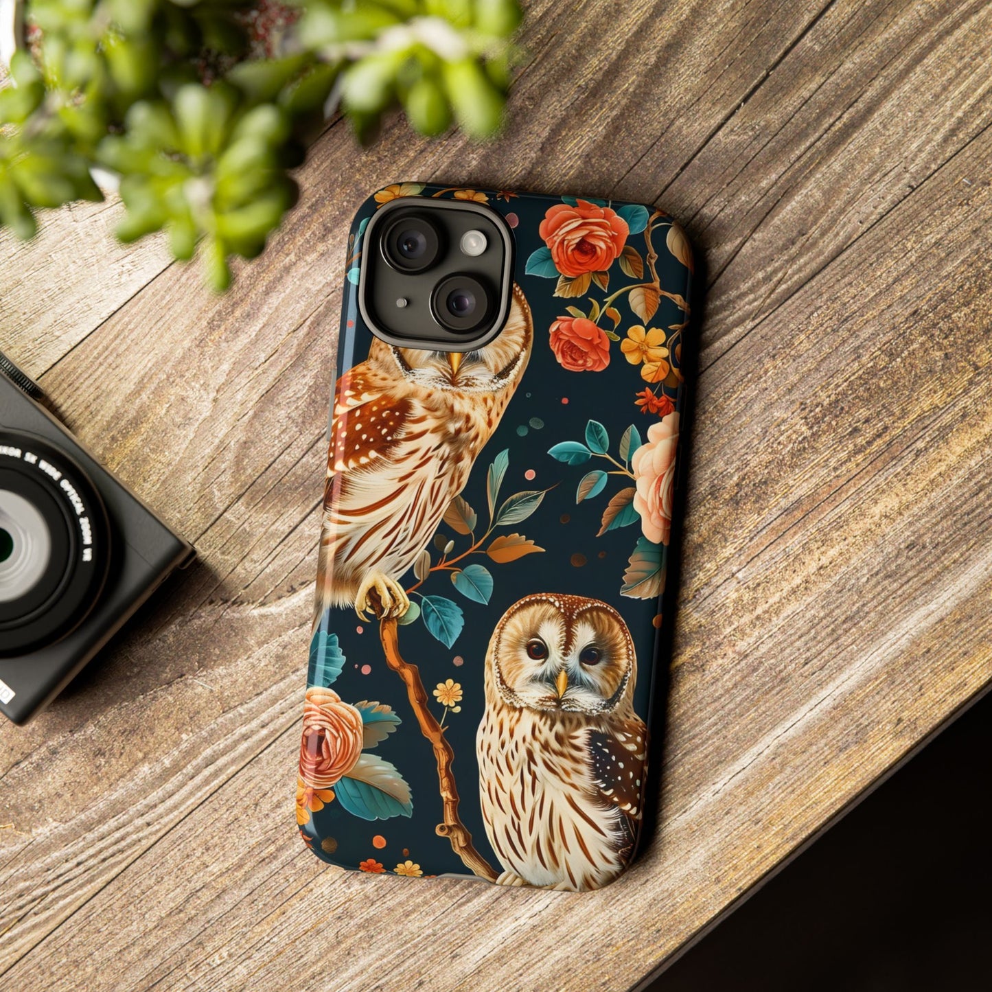 Owl Phone Case with Floral Design, Tough Phone Cover for Nature Lovers, Gift for Bird Enthusiasts, Stylish Protection for Smartphones, [...]