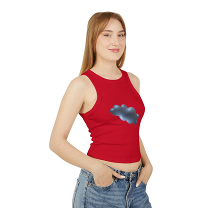 Women's Micro Rib Racer Tank Top - Serene Cloudscape - Dreamy Cloud Design