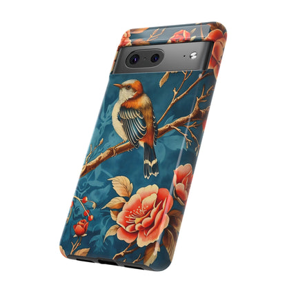 Bird & Floral Phone Case, Tough Cases for Nature Lovers, Gift for Her, Customizable Design, Vibrant Tech Accessories