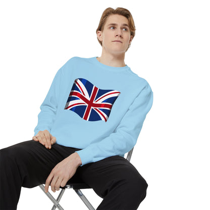 Unisex Garment-Dyed Sweatshirt - Classic UK Flag