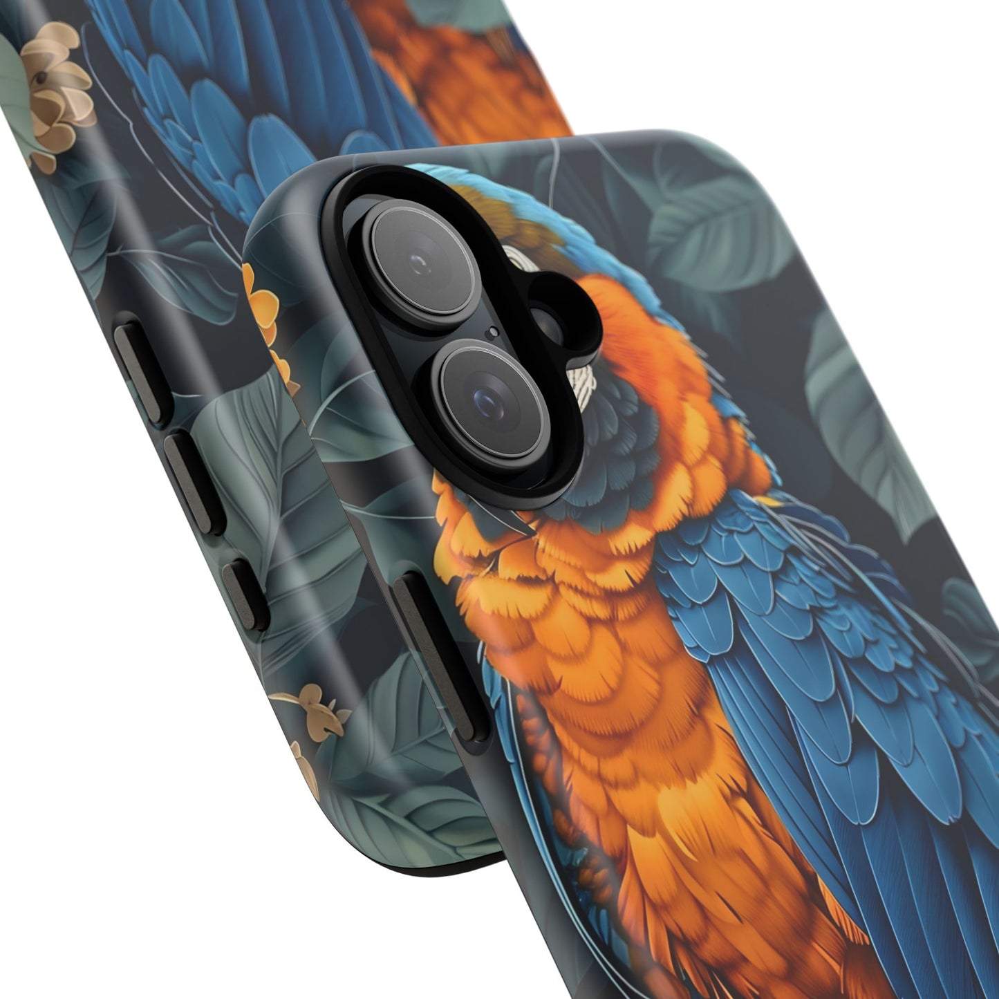 Tropical Parrot Phone Case - Tough Cases, Colorful Phone Cover, Nature Lover Gift, Floral Design, Bird Lover Accessory