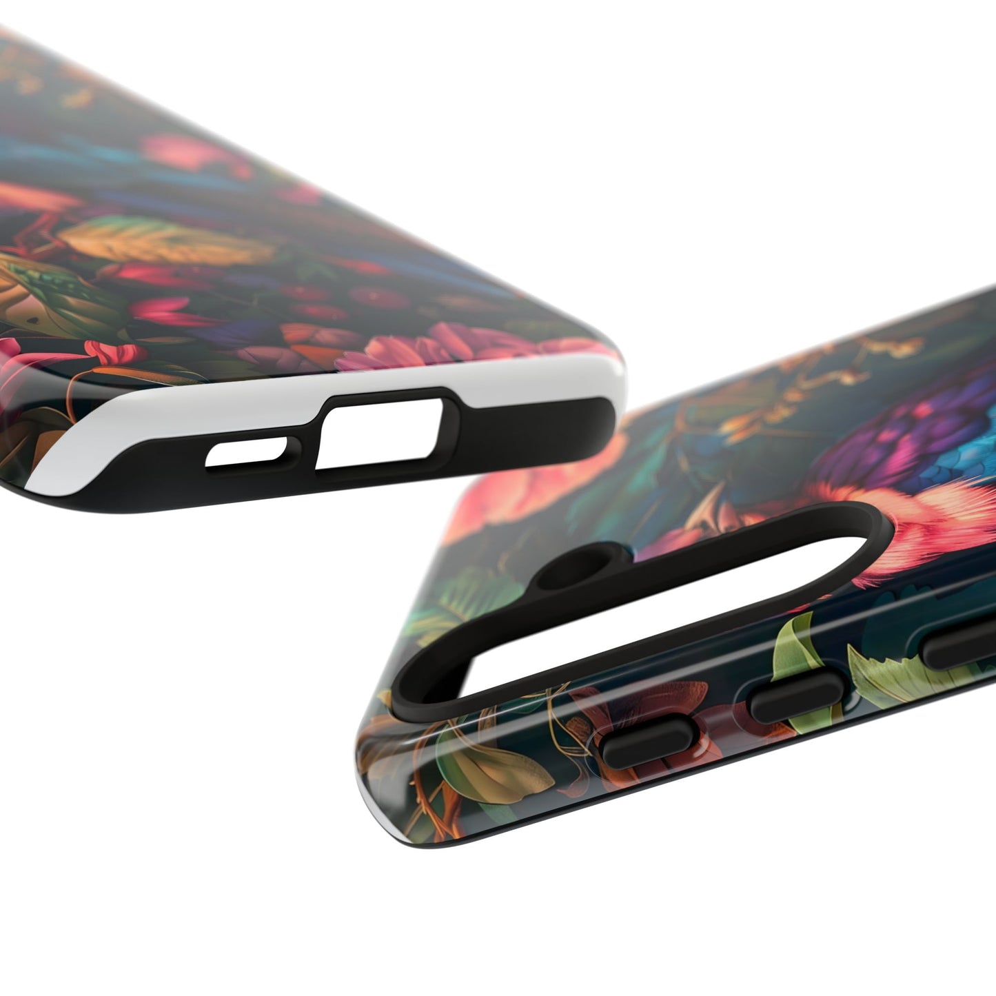 Tough Cases: Vibrant Tropical Bird Phone Case, Floral Smartphone Cover, Nature Lover Gift, Boho Phone Accessory, Cute Bird Case