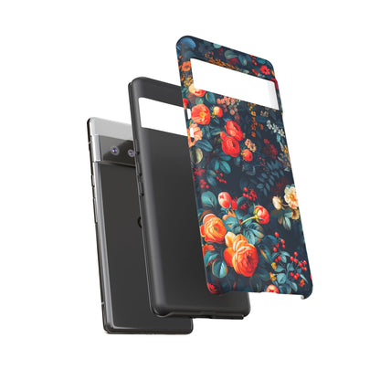 Floral Phone Case, Tough Cases for Protection, Vibrant Floral Design, Chic Gift for Her, Stylish Accessories