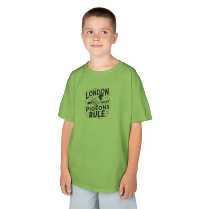 Kids  Tee - London where pigeons rule -  Fun Cotton T-Shirt for Young London Enthusiasts