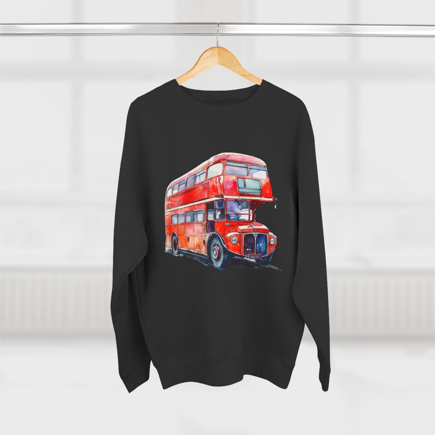 Unisex Crewneck Sweatshirt - London Transport English Bus Red Double-Decker