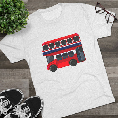 London Transport English Bus - Iconic Red Double-Decker Classy Unisex Tri-Blend Crew Tee