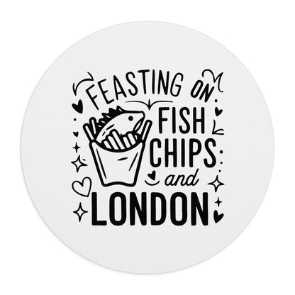 Fish & Chips Mouse Pad - Fun Desk Accessory, Great Gift for Food Lovers, Unique Office Decor, Kitchen Theme, London Inspired