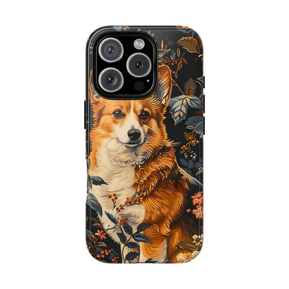 Corgi Floral Phone Case - Tough Cases for Dog Lovers, Cute Pet Accessories, Gift for Dog Owners, Floral Design, Personalized Tech Cover