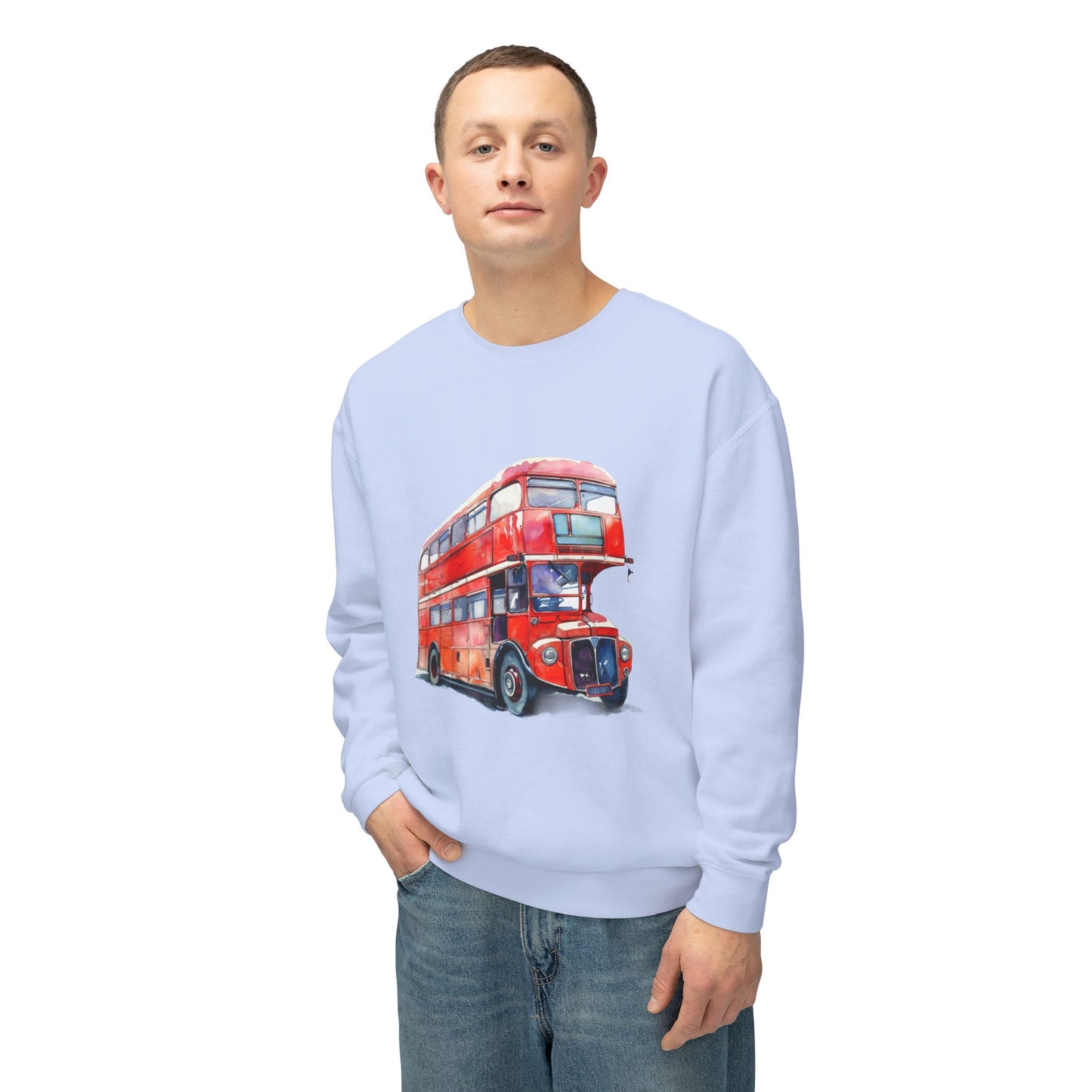 Unisex Lightweight Crewneck Sweatshirt - British English Bus