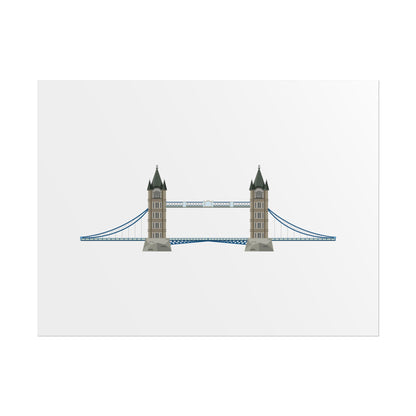 Tower Bridge Rolled Poster, London City Decor, Wall Art, Gift for Travelers, Home Aesthetic, UK Wall Art