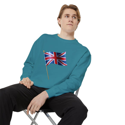 Unisex Garment-Dyed Sweatshirt - Classic UK Flag