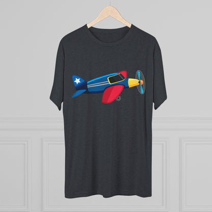 Vintage Airplane Illustration - Retro Aviation Cozy Unisex Tri-Blend Crew Tee