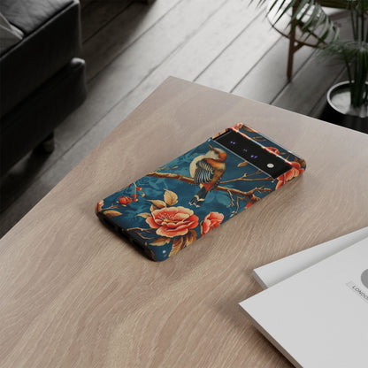 Bird & Floral Phone Case, Tough Cases for Nature Lovers, Gift for Her, Customizable Design, Vibrant Tech Accessories