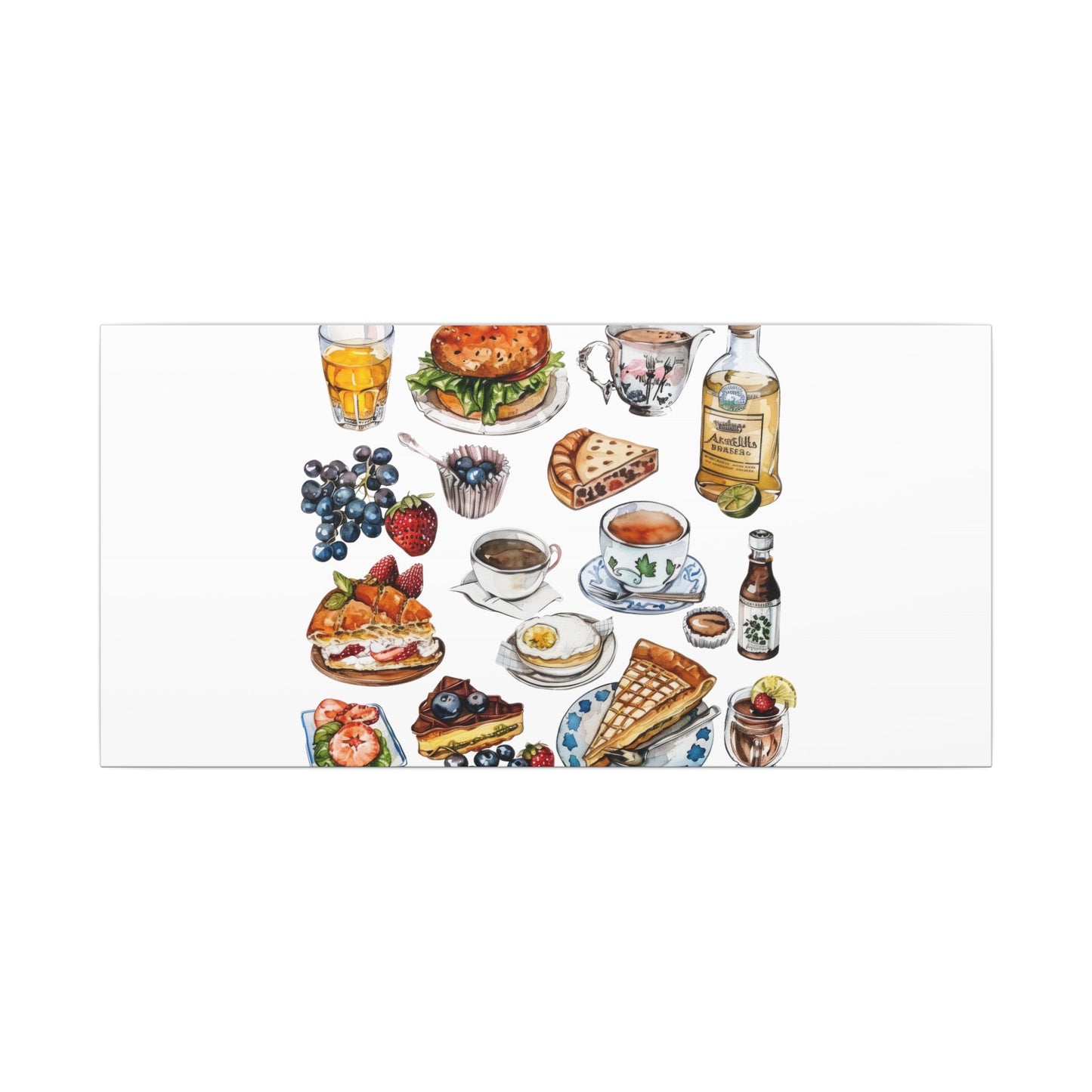 Breakfast Feast Canvas Print, Food Art, Kitchen Decor, Gifting for Food Lovers, Brunch Vibes, Wall Art