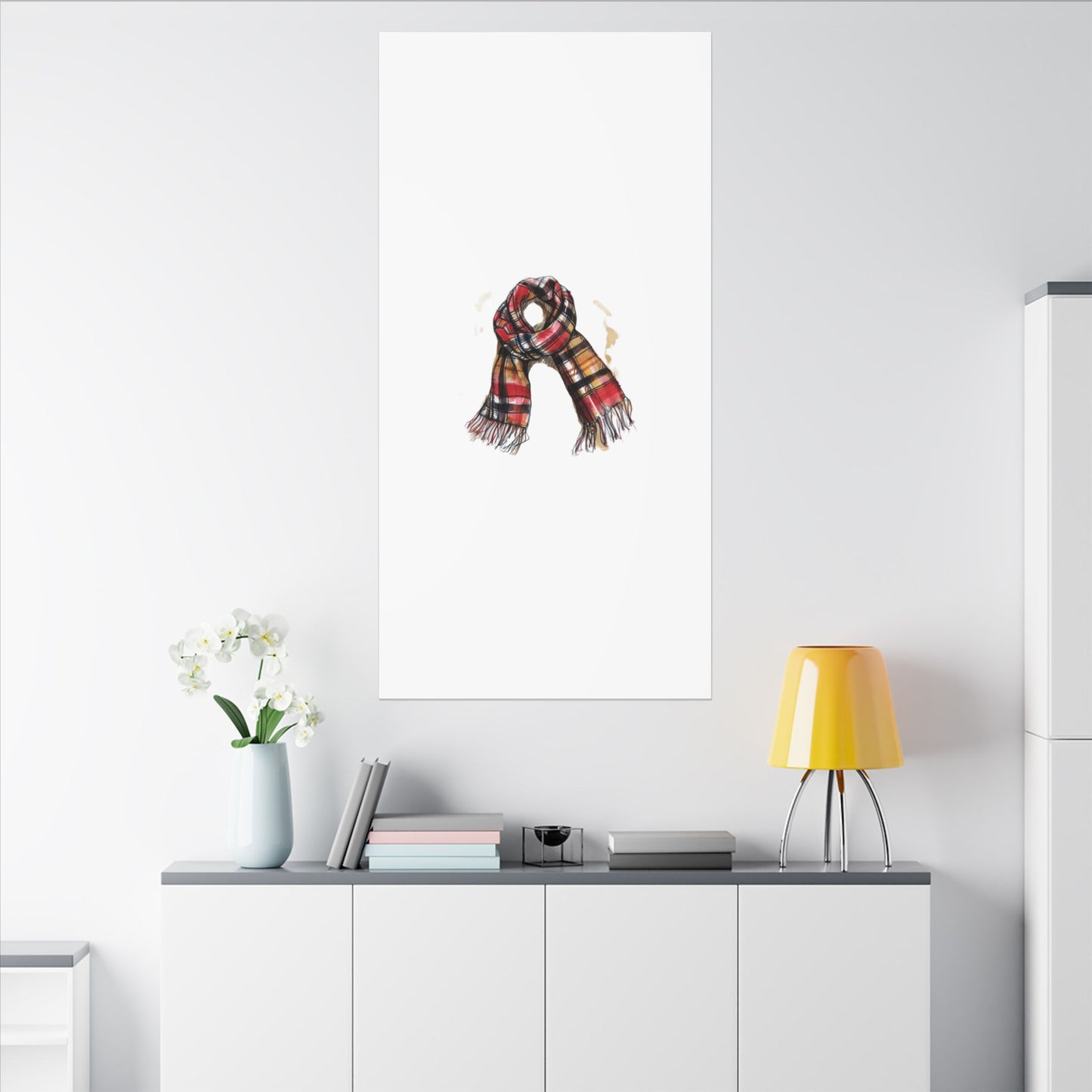 Autumn Scarf Canvas Art Print | Cozy Home Décor, Gift for Fall Lovers, Seasonal Wall Art, Unique Interior Design
